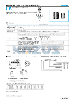 LLS1C153MELA datasheet - ALUMINUM ELECTROLYTIC CAPACITORS