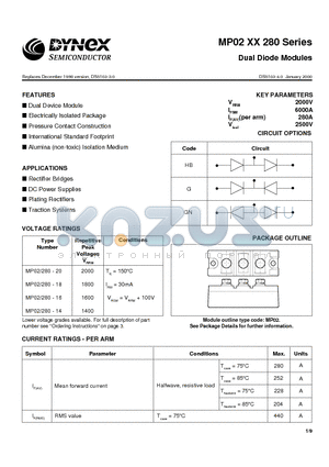 MP02XX280-16 datasheet - Dual Diode Modules