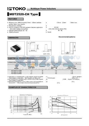 MDT2520-CH1R5M datasheet - Multilayer Power Inductors