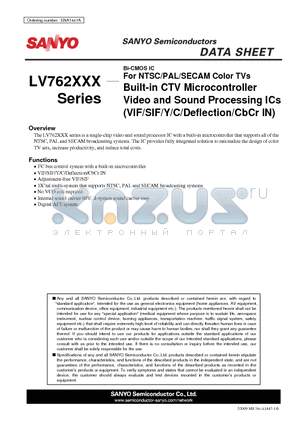 LV762102F datasheet - Built-in CTV Microcontroller Video and Sound Processing ICs