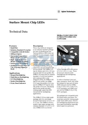 HSMG-C190 datasheet - Surface Mount Chip LEDs