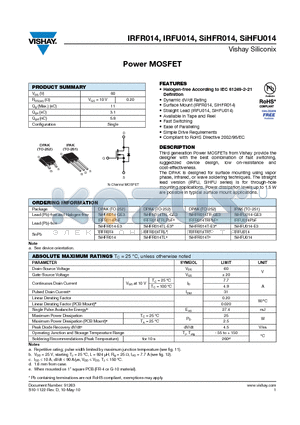 IRFR014_10 datasheet - Power MOSFET