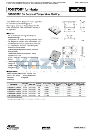 PTWTA1AD201T260A00 datasheet - POSISTOR for Heater