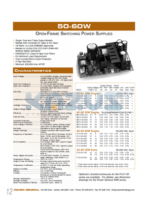 MDU1-50-5AD datasheet - OPEN-FRAME SWITCHING POWER SUPPLIES