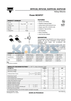 IRFR120TRRPBF datasheet - IRFR120