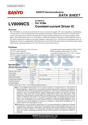 LV8099CS datasheet - Constant-current Driver IC
