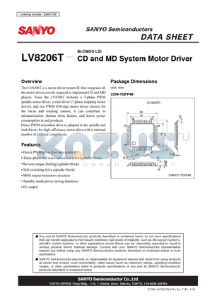LV8206T datasheet - CD and MD System Motor Driver