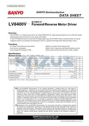 LV8400V datasheet - Forward/Reverse Motor Driver