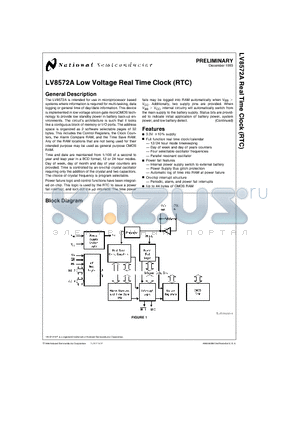 LV8572AN datasheet - LV8572A Low Voltage Real Time Clock (RTC)