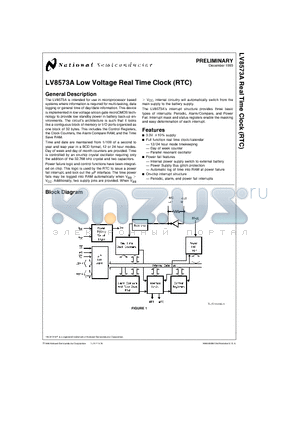 LV8573AM datasheet - LV8573A Low Voltage Real Time Clock (RTC)