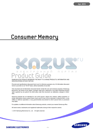 K4H510438F datasheet - Consumer Memory