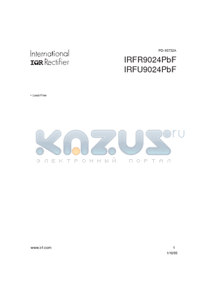 IRFR9024PBF datasheet - HEXFET POWER MOSFET ( VDSS = -60V , RDS(on) = 0.28Y , ID = -8.8A )