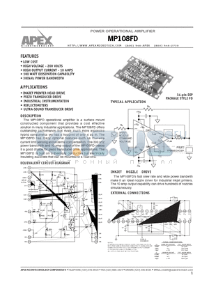 MP108FD datasheet - POWER OPERATIONAL AMPLIFIER