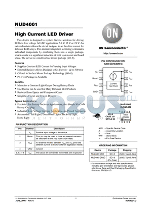 NUD4001DR2G datasheet - High Current LED Driver