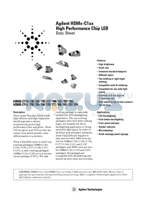 HSMR-C191 datasheet - Agilent HSMx-C1xx High Performance Chip LED