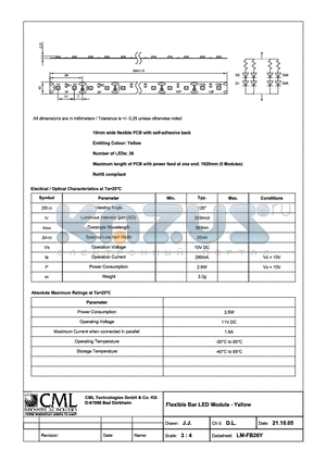 LM-FB26Y datasheet - Flexible Bar LED Module - Yellow