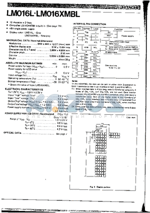 LM016XMBL datasheet - 16 character x 2lines