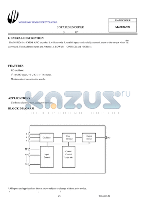 M45028 datasheet - 3 STATES ENCODER