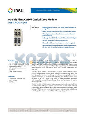 MDX-02ADCU1AA datasheet - Outside Plant CWDM Optical Drop Module
