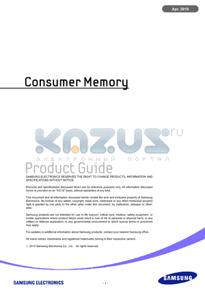 K4H511638F datasheet - Consumer Memory