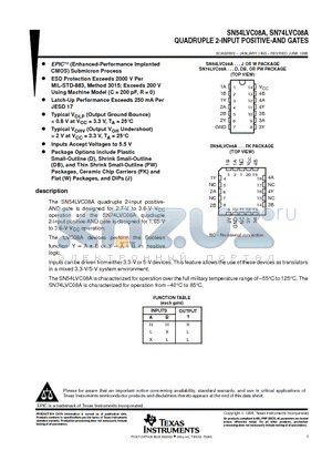 LVC08A datasheet - QUADRUPLE 2-INPUT POSITIVE-AND GATES