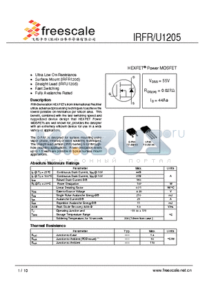 IRFU1205 datasheet - HEXFET^ Power MOSFET