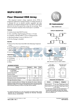NUP4103FC datasheet - Four Channel ESD Array