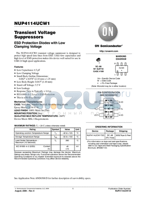 NUP4114UCW1 datasheet - Transient Voltage Suppressors