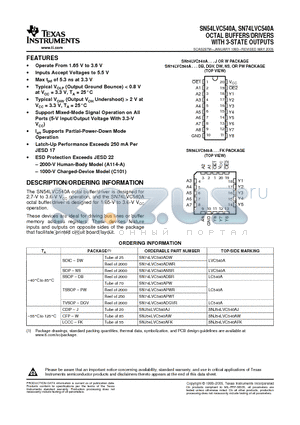 LVC540A datasheet - OCTAL BUFFERS/DRIVERS WITH 3-STATE OUTPUTS