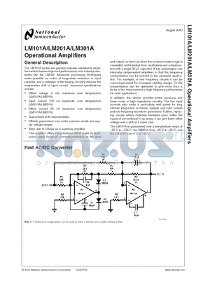 LM101A datasheet - Operational Amplifiers