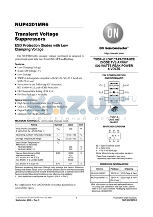 NUP4201MR6 datasheet - Transient Voltage Suppressors