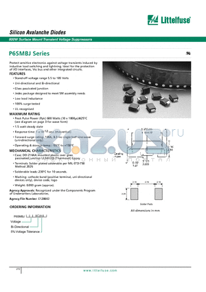 P6SMBJ170CA datasheet - Silicon Avalanche Diodes - 600W Surface Mount Transient Voltage Suppressors