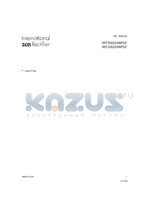 IRFU9024NPBF datasheet - HEXFET POWER MOSFET ( VDSS = -55V , RDS(on) = 0.175Y , ID = -11A )