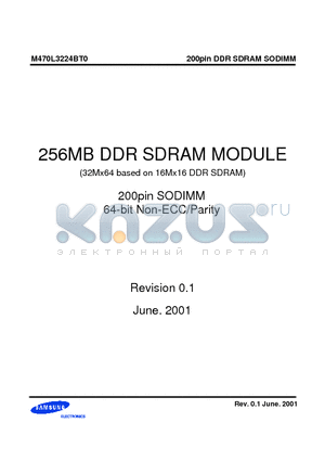 M470L3224BTO datasheet - 256MB DDR SDRAM MODULE