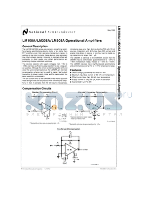 LM108AH datasheet - Operational Amplifiers