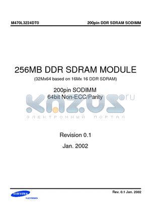 M470L3224DT0-LA2 datasheet - 256MB DDR SDRAM MODULE