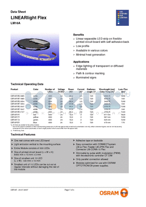 LM10A-A1 datasheet - LINEARlight Flex