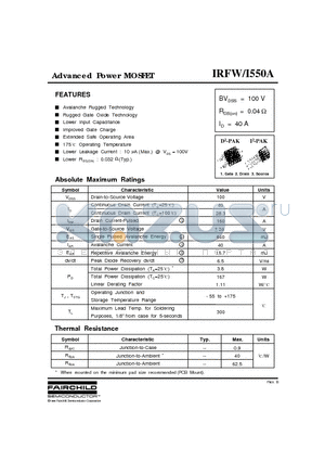 IRFWI550A datasheet - Advanced Power MOSFET