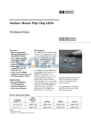HSMS-H690 datasheet - Surface Mount Flip Chip LEDs