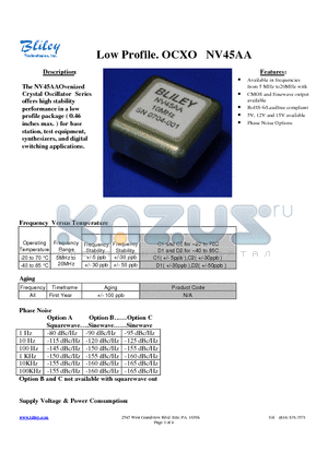 NV45AA datasheet - Crystal Oscillator