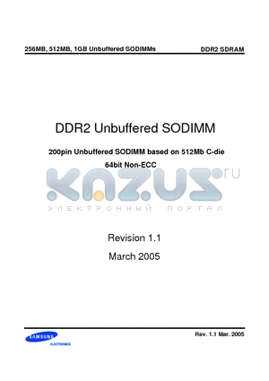 M470T3354CZ0-CD6 datasheet - DDR2 Unbuffered SODIMM