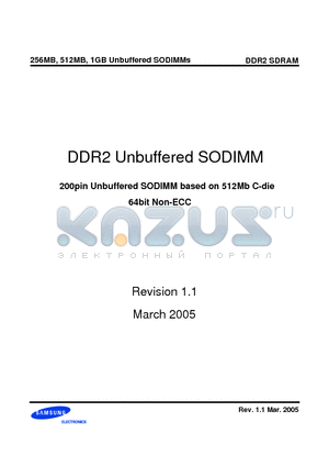 M470T6554CZ0-CD6 datasheet - DDR2 Unbuffered SODIMM