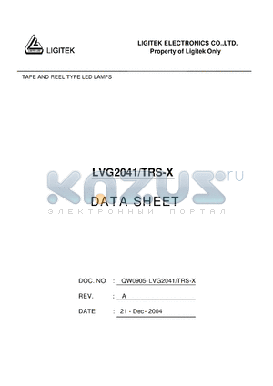 LVG2041-TRS-X datasheet - TAPE AND REEL TYPE LED LAMPS