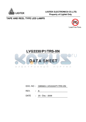 LVG3330-P1-TRS-XN datasheet - TAPE AND REEL TYPE LED LAMPS