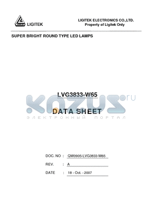 LVG3833-W65 datasheet - SUPER BRIGHT ROUND TYPE LED LAMPS