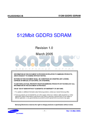 K4J52324QC-BC20 datasheet - 512Mbit GDDR3 SDRAM