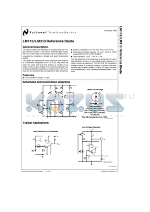 LM113-2H/883 datasheet - Reference Diode