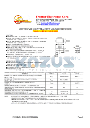 P6SMBJ33 datasheet - 600W SURFACE MOUNT TRANSIENT VOLTAGE SUPPRESSOR