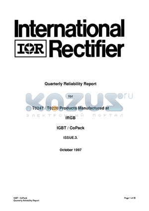 IRG4BC20F datasheet - Fit Rate / Equivalent Device Hours