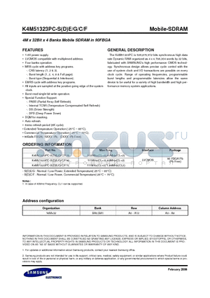 K4M51323PC-SDC datasheet - Mobile-SDRAM